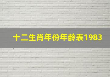 十二生肖年份年龄表1983