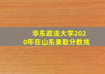 华东政法大学2020年在山东录取分数线