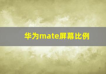 华为mate屏幕比例