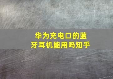 华为充电口的蓝牙耳机能用吗知乎