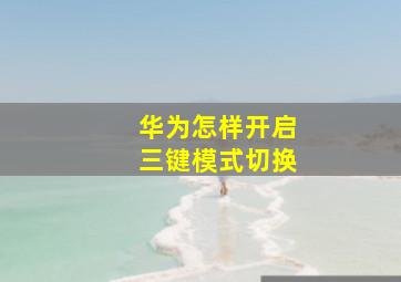 华为怎样开启三键模式切换