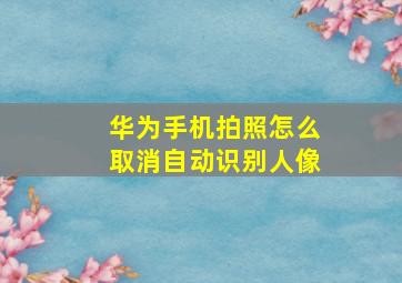 华为手机拍照怎么取消自动识别人像