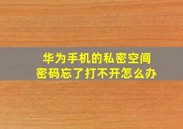 华为手机的私密空间密码忘了打不开怎么办