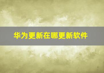 华为更新在哪更新软件