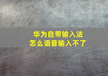 华为自带输入法怎么语音输入不了