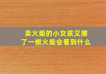 卖火柴的小女孩又擦了一根火柴会看到什么