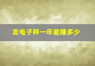 卖电子秤一年能赚多少