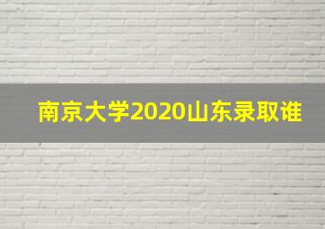 南京大学2020山东录取谁