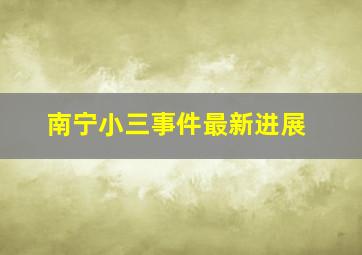 南宁小三事件最新进展