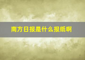 南方日报是什么报纸啊