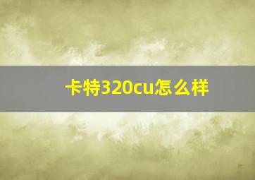 卡特320cu怎么样