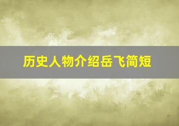 历史人物介绍岳飞简短