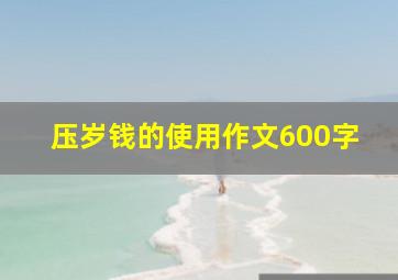 压岁钱的使用作文600字