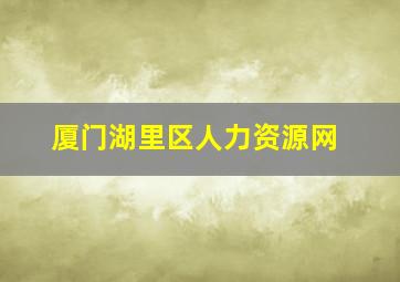 厦门湖里区人力资源网