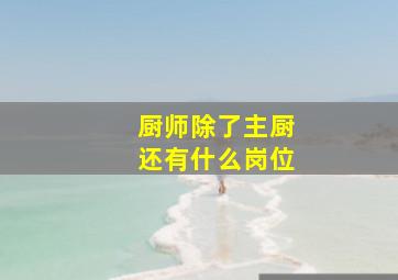 厨师除了主厨还有什么岗位