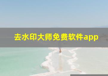 去水印大师免费软件app