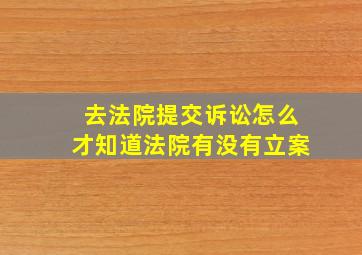 去法院提交诉讼怎么才知道法院有没有立案