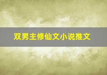 双男主修仙文小说推文