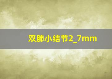 双肺小结节2_7mm