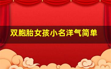 双胞胎女孩小名洋气简单