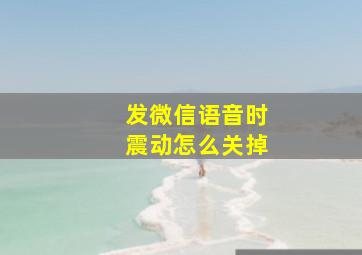 发微信语音时震动怎么关掉