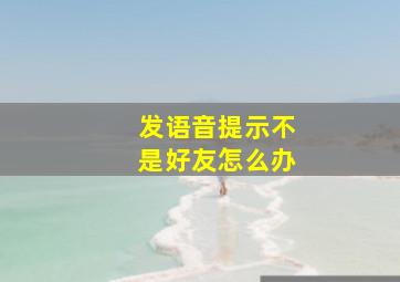 发语音提示不是好友怎么办