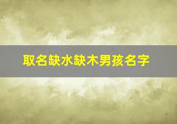 取名缺水缺木男孩名字