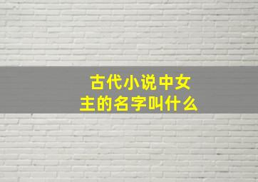 古代小说中女主的名字叫什么