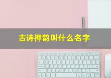 古诗押韵叫什么名字