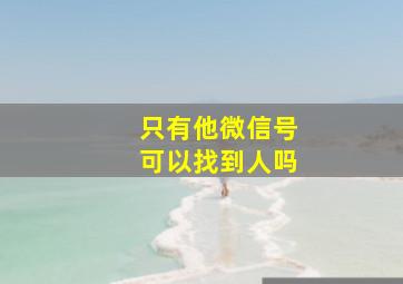 只有他微信号可以找到人吗