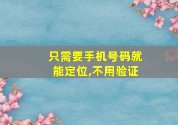 只需要手机号码就能定位,不用验证