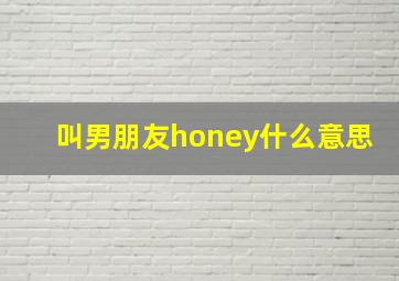 叫男朋友honey什么意思