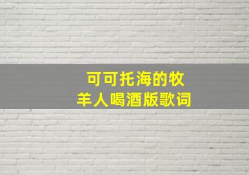 可可托海的牧羊人喝酒版歌词