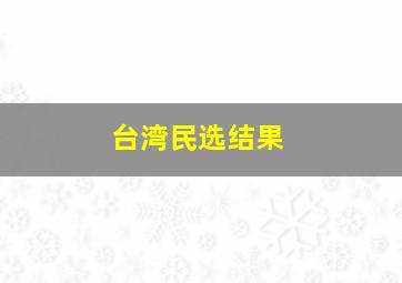 台湾民选结果