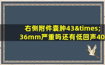 右侧附件囊肿43×36mm严重吗还有低回声40mm✖️15