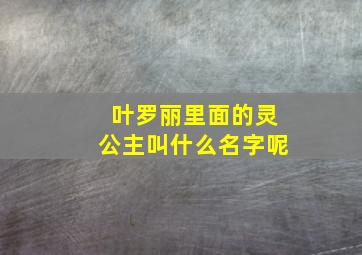 叶罗丽里面的灵公主叫什么名字呢