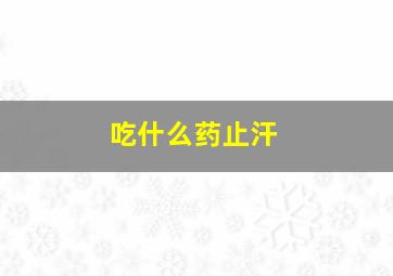 吃什么药止汗