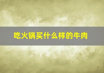 吃火锅买什么样的牛肉