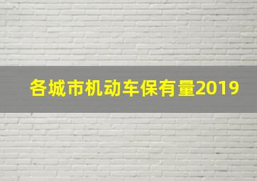 各城市机动车保有量2019