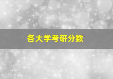 各大学考研分数