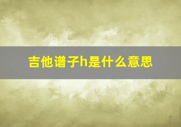 吉他谱子h是什么意思