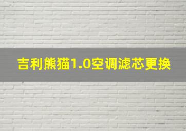 吉利熊猫1.0空调滤芯更换