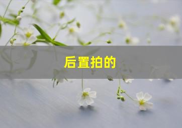 后置拍的