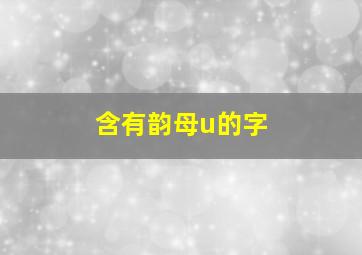 含有韵母u的字