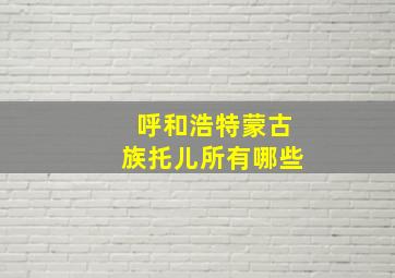 呼和浩特蒙古族托儿所有哪些