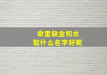 命里缺金和水取什么名字好呢