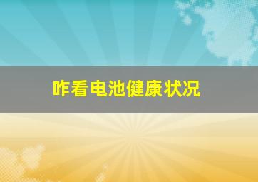 咋看电池健康状况