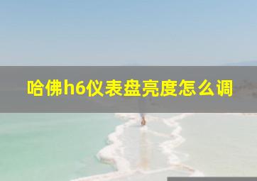 哈佛h6仪表盘亮度怎么调