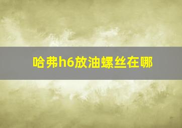 哈弗h6放油螺丝在哪