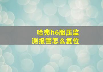 哈弗h6胎压监测报警怎么复位